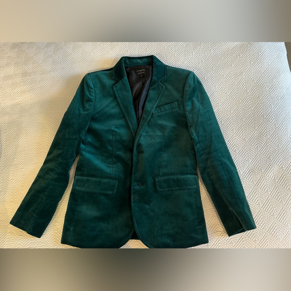 Boys Great Condition - Crewcuts Emerald Green Velvet Jacket